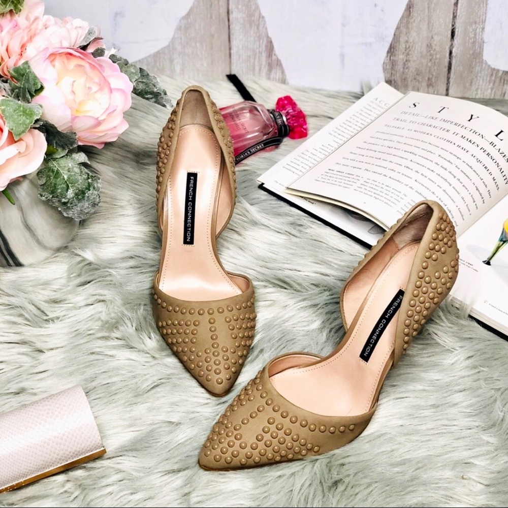 French Connection Maggie Studded Leather Pumps - Picture 5 of 8